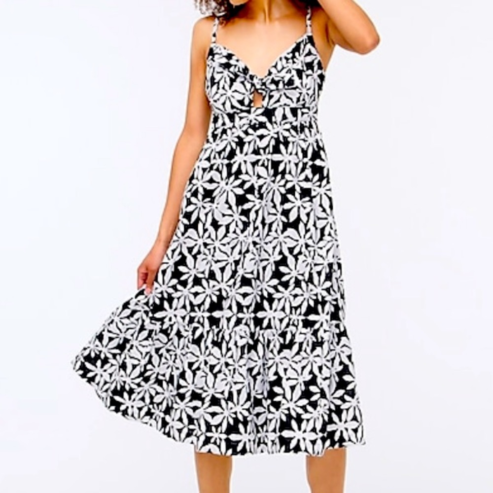 J. Crew Black and White Floral Dress